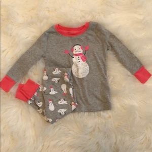 Old navy snowman jammies sizes 6-12m and 18-24m